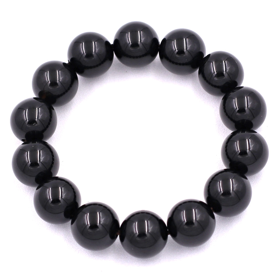 Beads hand string stone quartz Black 14 Cup 14 beads