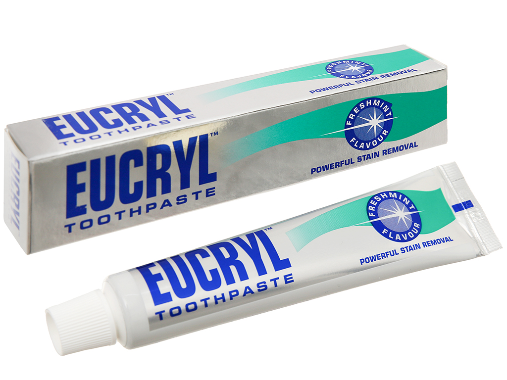 Combo BỘT + KEM đánh tẩy trắng răng Eucryl - Anh Quốc