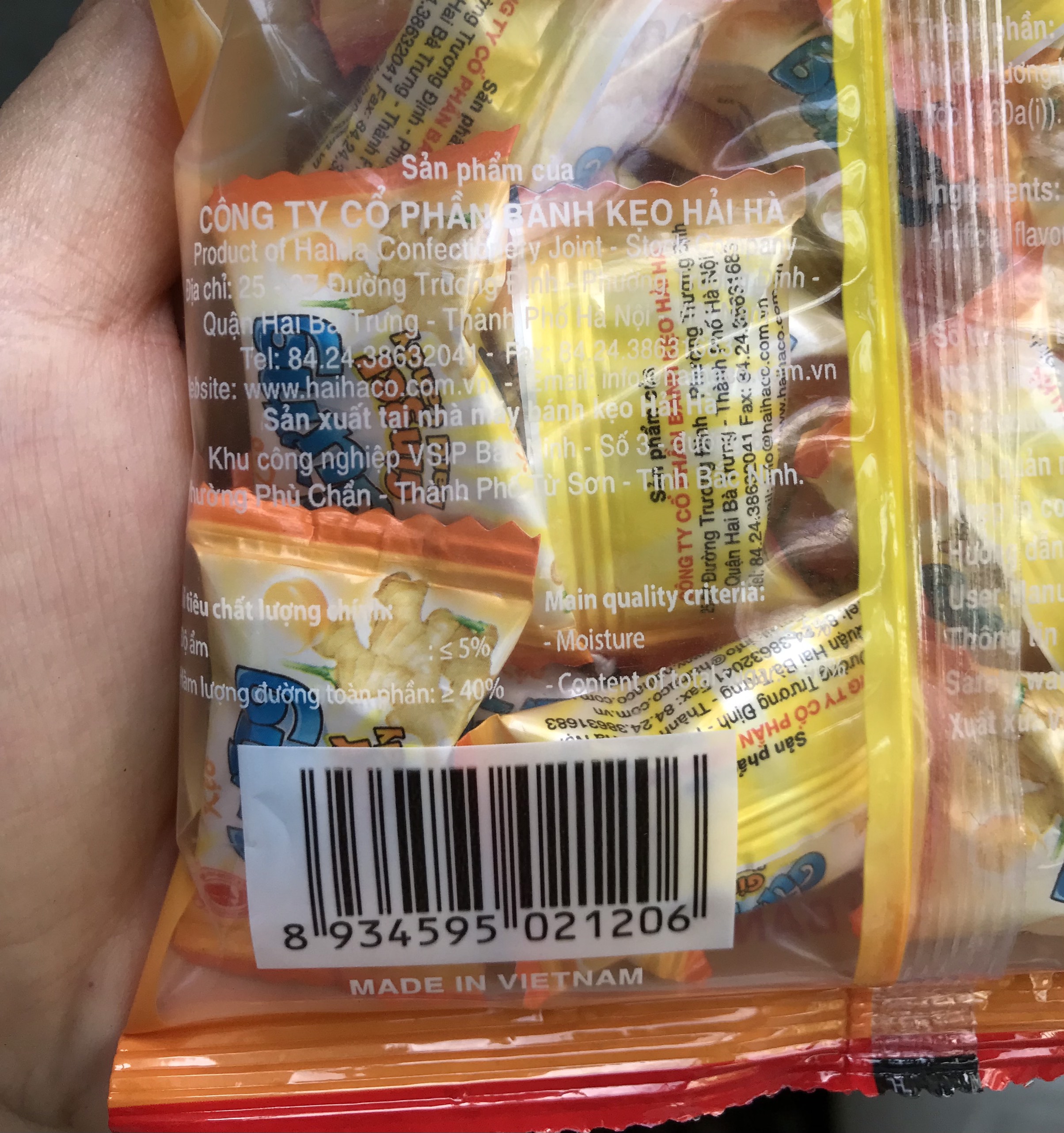 Kẹo Cứng Hương Gừng Hải Hà (Gói 80g)