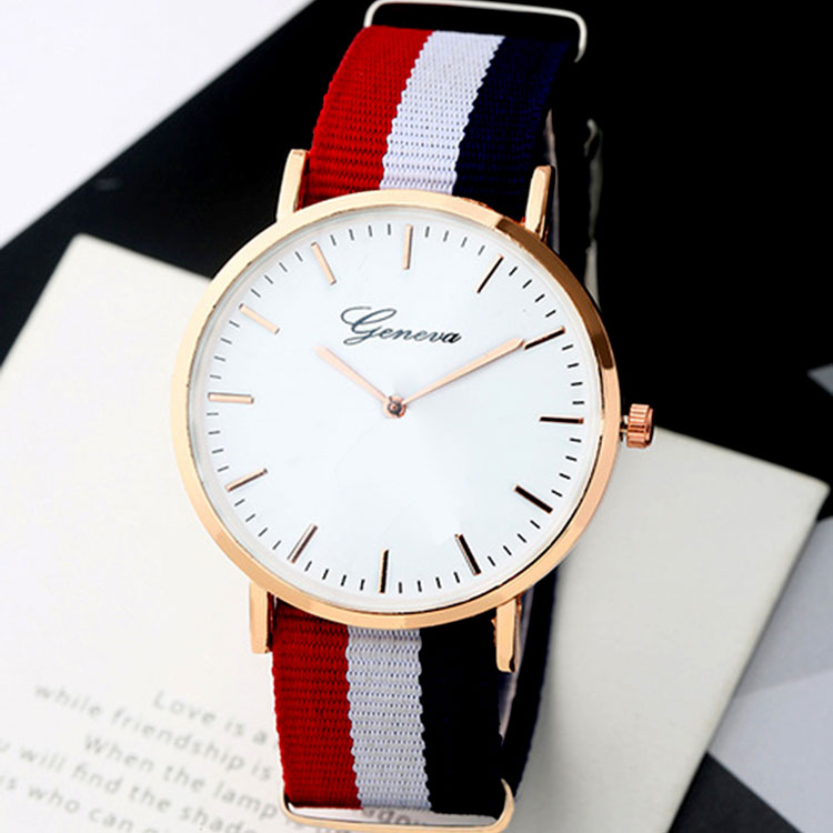 Geneva Korean-style parachute lanyard analog quartz movement men and women watches