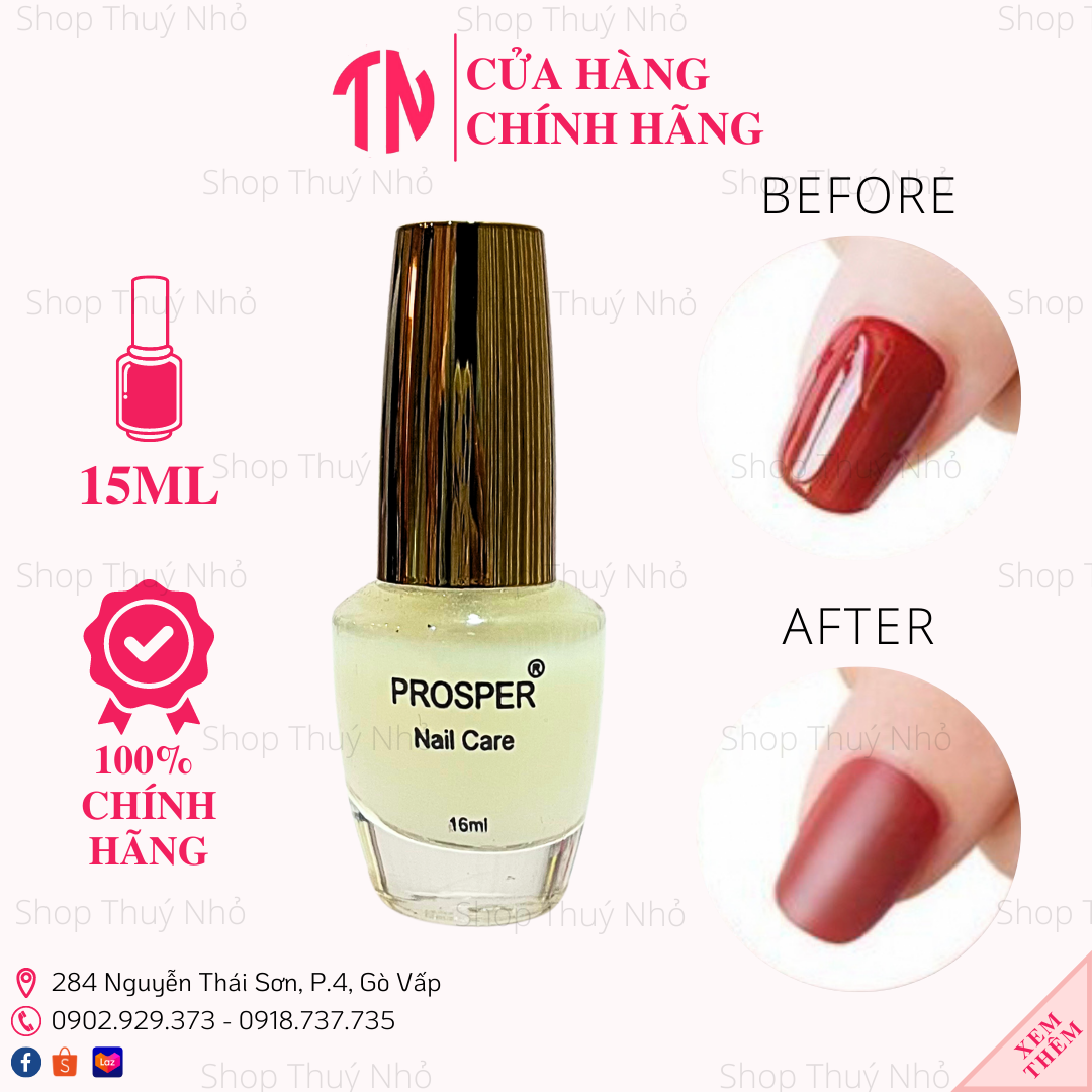 Sơn bóng phủ lì nhám mờ Prosper Matte Top Coat 16ml dụng cụ chuyên dụng làm móng tay nghệ thuật nail