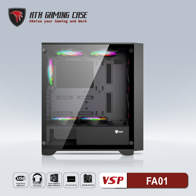 Vỏ Case Máy Tính VSP Gaming FA01 - Hàng Chính Hãng