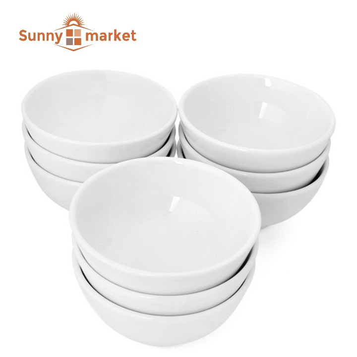 Bộ 6 chén sứ trắng trơn size 11cm, bộ 6 bát ăn cơm, combo 6 chén ăn cơm