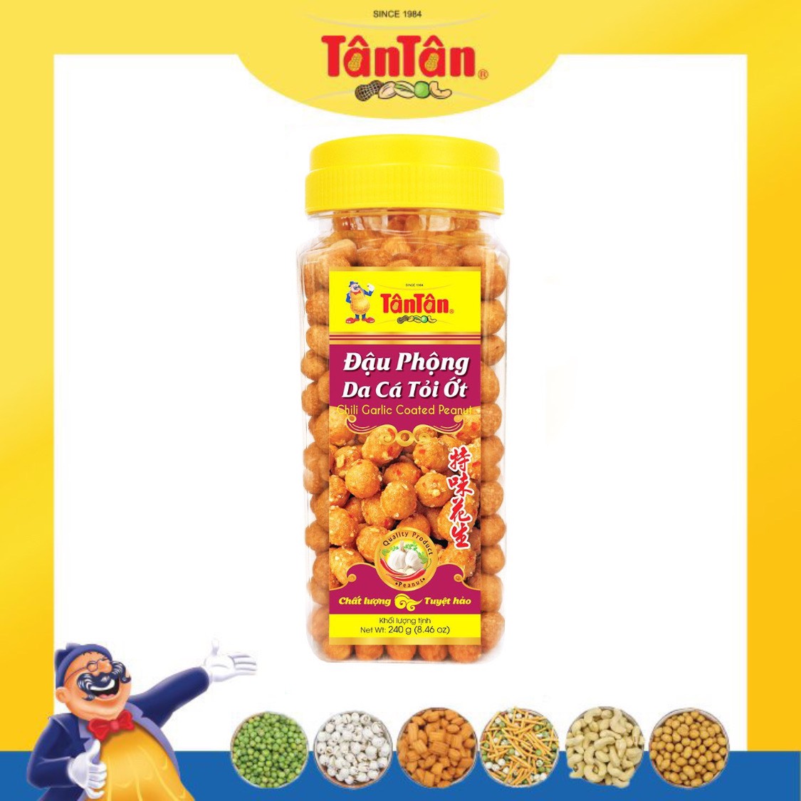 Đậu phộng Da Cá Tỏi Ớt Tân Tân hủ 240g
