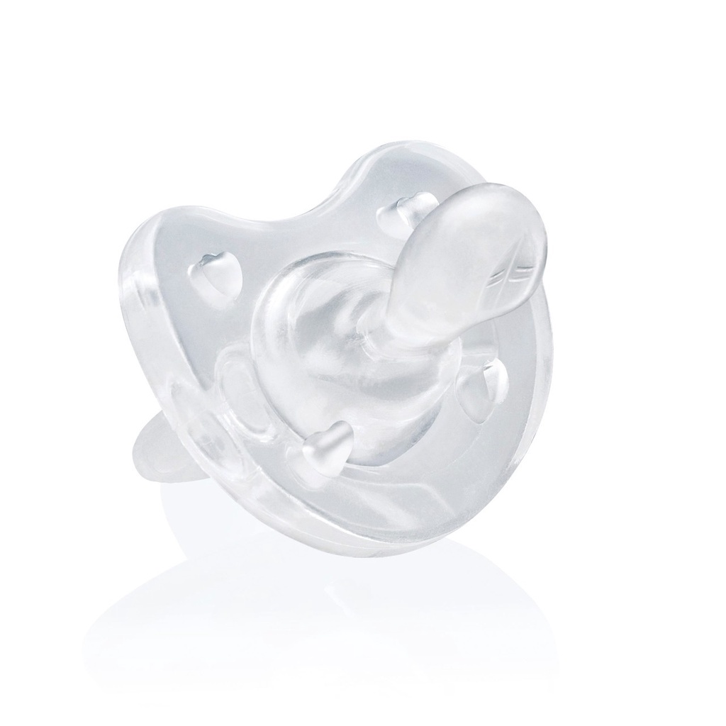 Ty ngậm Silicone Chicco Physio Soft trắng 0+ ,6+