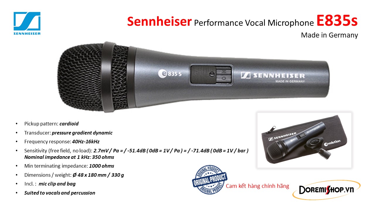 [HCM]Microphone chuyên nghiệp Sennheiser E835s