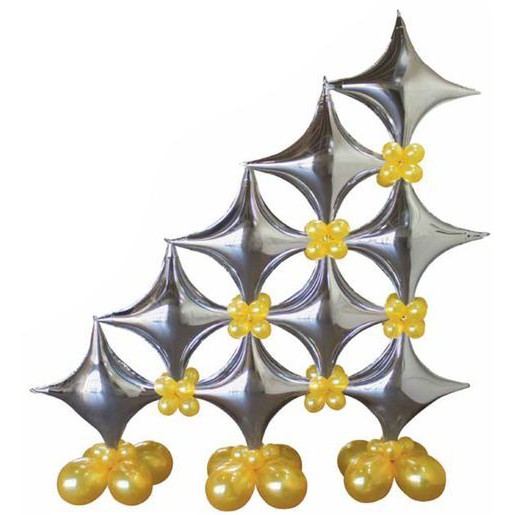 Set 2 cái Bóng kiếng sao 4 cánh trang trí size 25cm