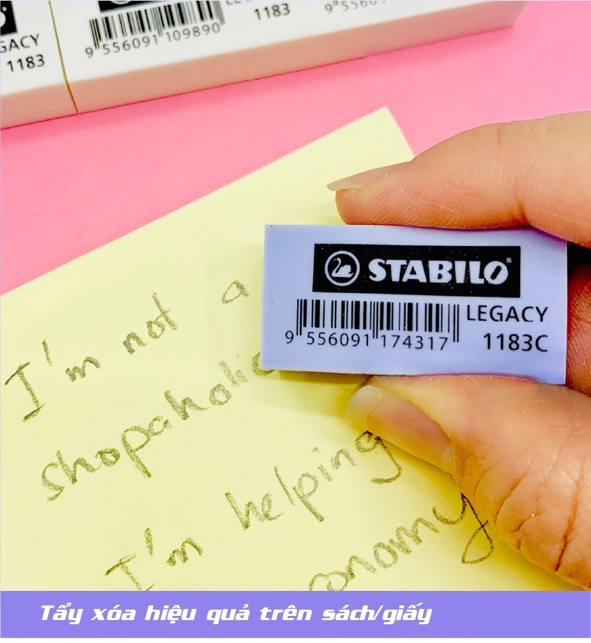 Gôm tẩy nhỏ STABILO Legacy trắng/màu (ER183)