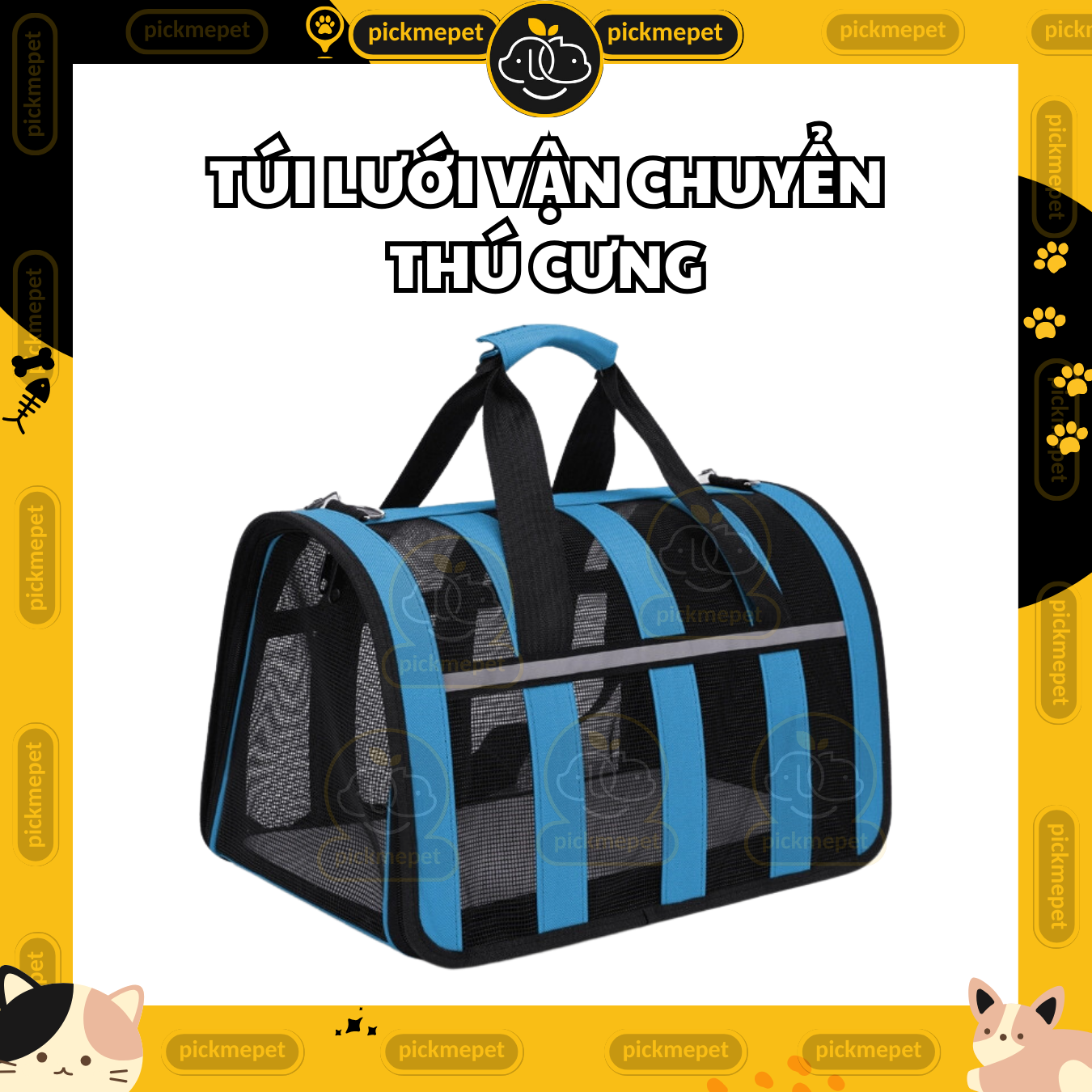 Túi Lưới Vận Chuyển Chó mèo - Túi Vận Chuyển Dạng Lưới Thoáng Mát