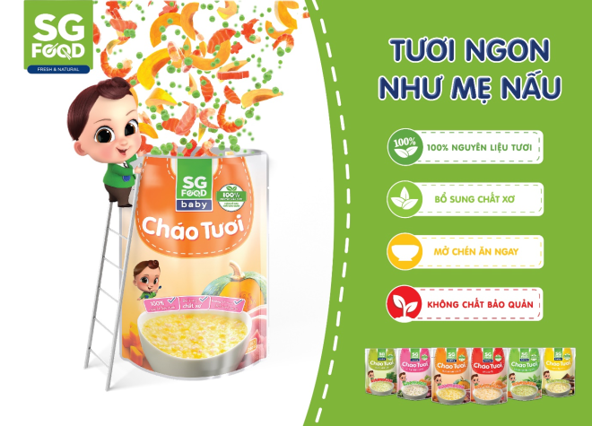 Cháo tươi thịt thăn bằm bí đỏ 270g x 30