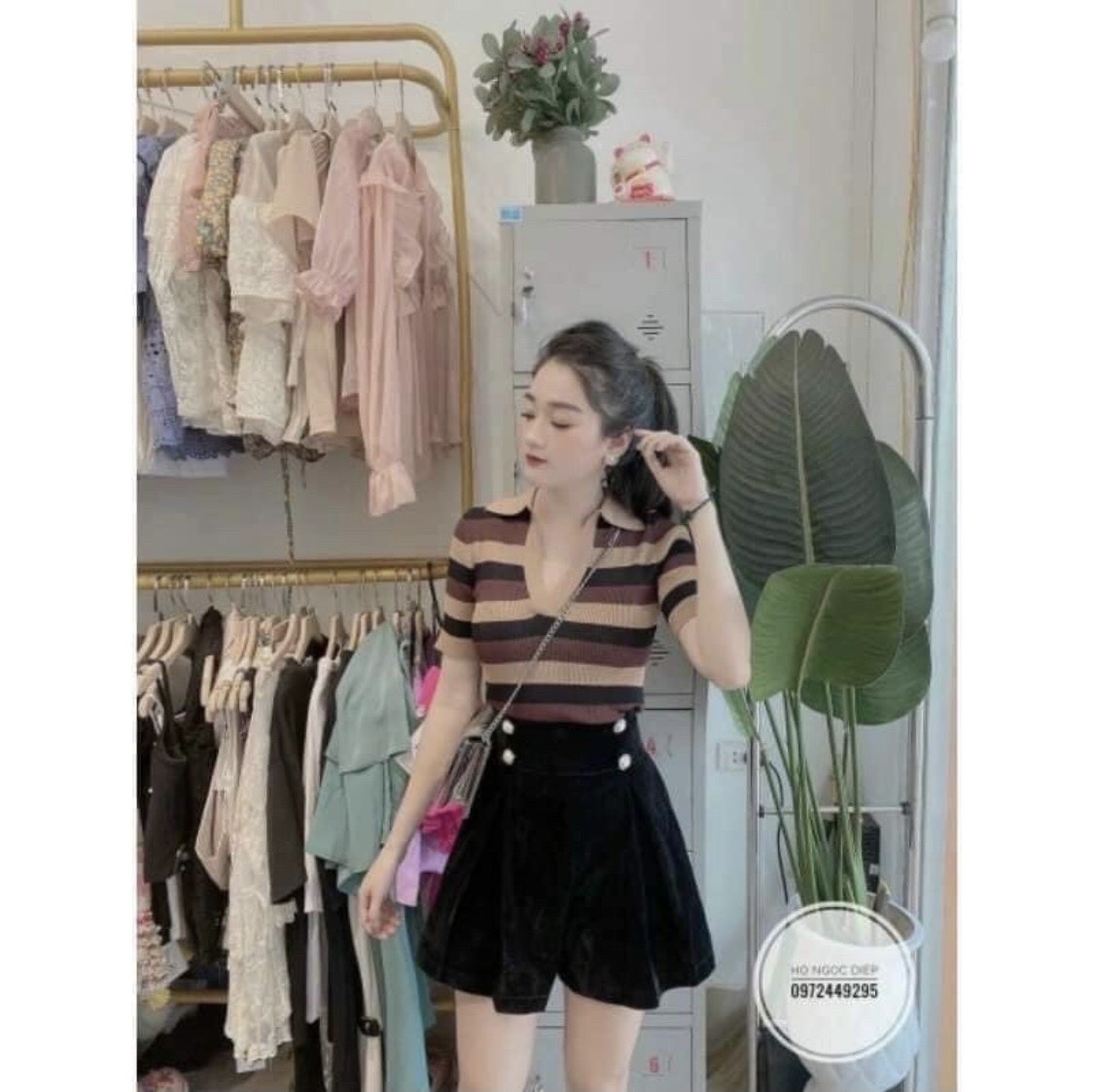 Quần short nữ - Quần short nhung cạp cao mềm mịn