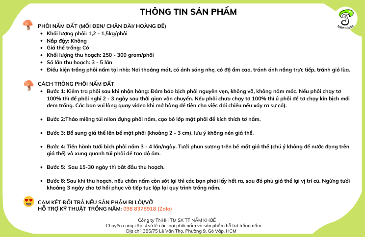 Combo 3 Phôi Nấm Mối Đen Cao Cấp - Nấm khỏe