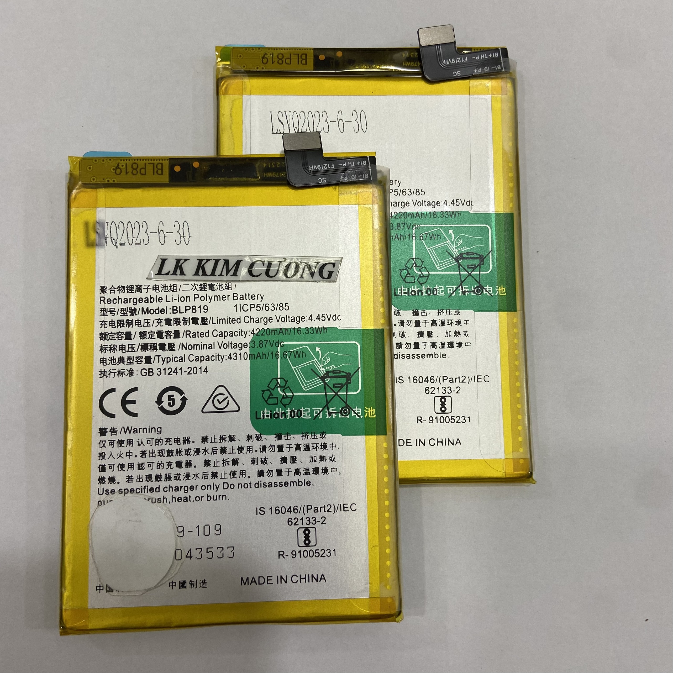 Pin thay thế blp819 / reno 5 ren no 3