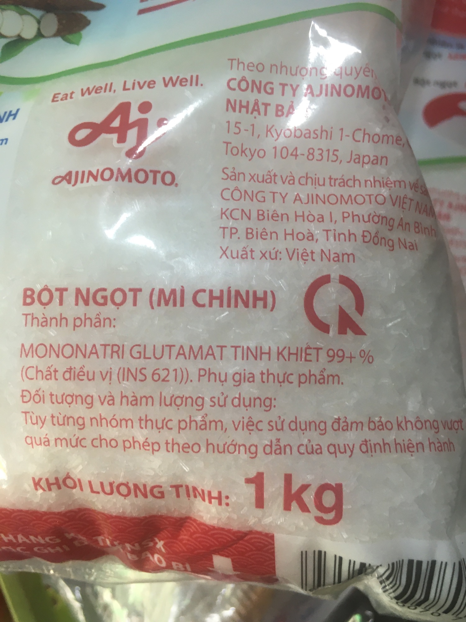 Bột ngọt Ajinomoto 1kg Hạt Lớn