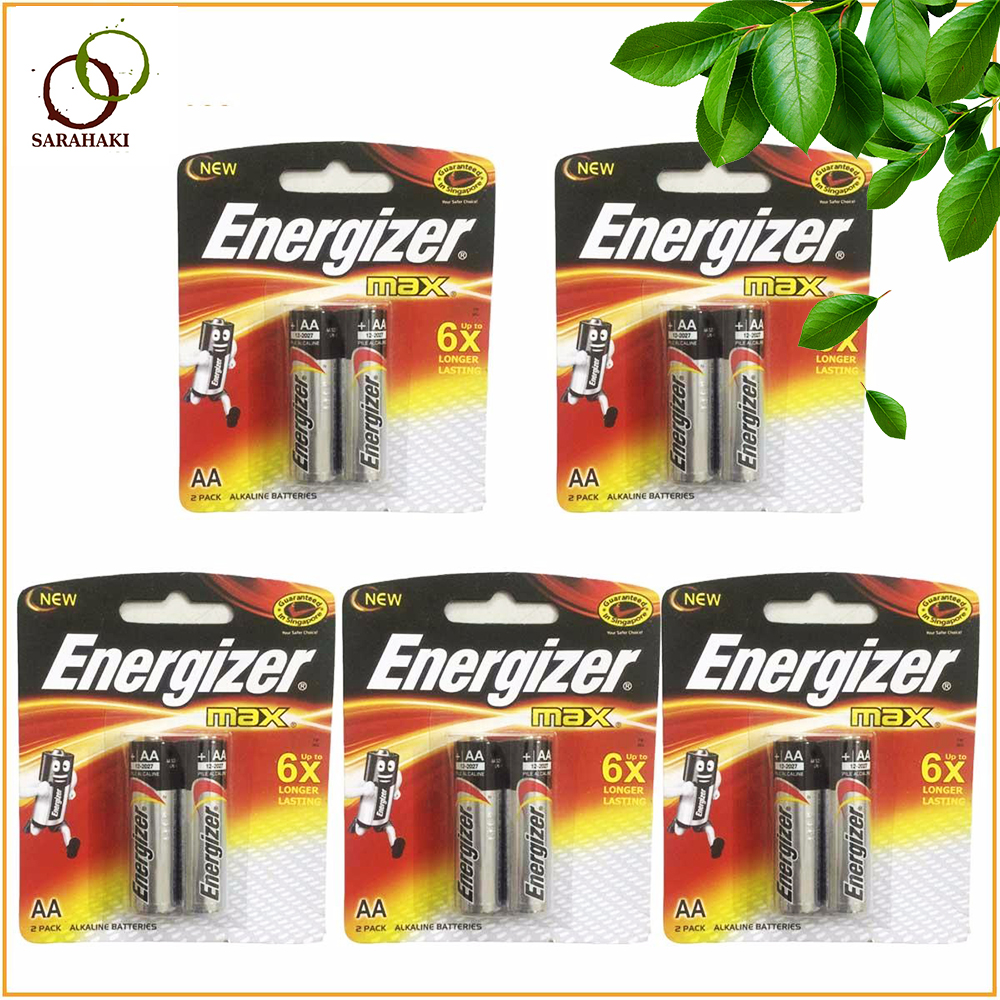 Combo 5 vỉ pin AA Energizer Alkaline chính hãng (1 vỉ 2 viên)