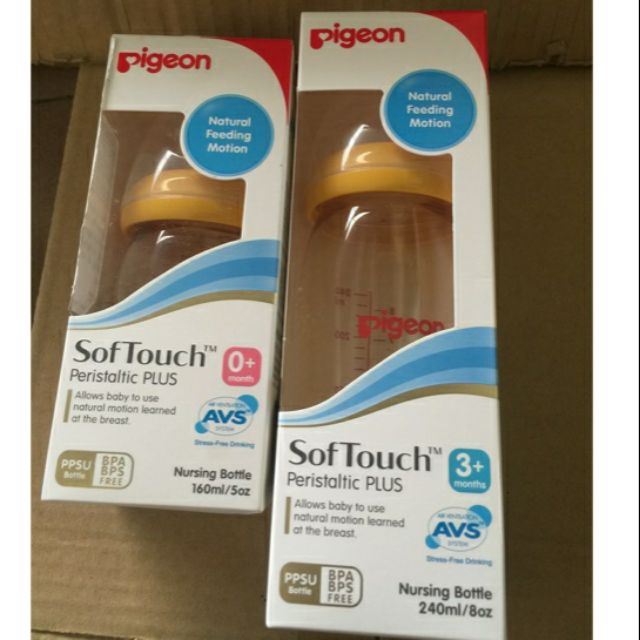 Bình sữa Pigeon SofTouch nhập khẩu cổ rộng 160ml/240ml