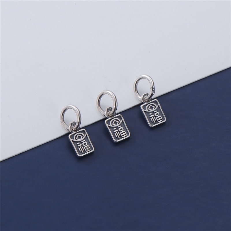 [S925] Charm bạc nhỏ khắc chữ May Mắn - MH865