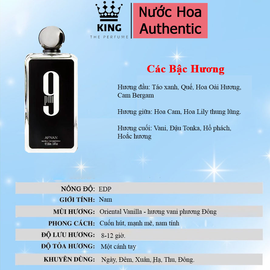 Nước Hoa Nam Afnan 9PM Full 100ml