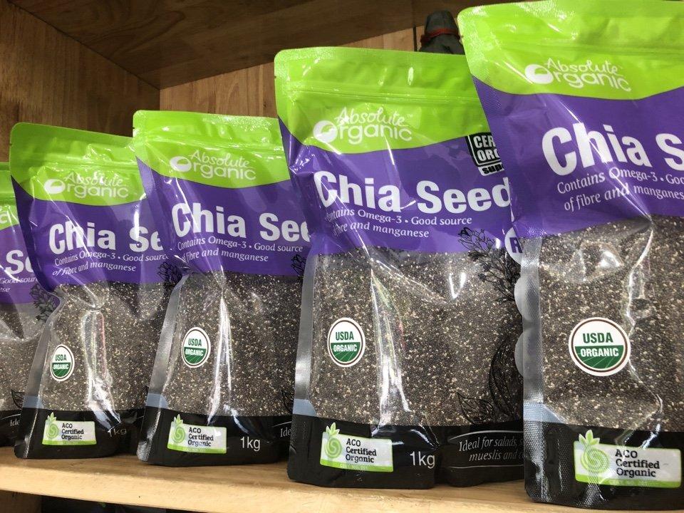 HẠT CHIA ÚC ABSOLUTE ORGANIC (1KG) - Organic - Omega-3 - Calcium - Magnesium - Phosphorus - Fibe - Raw - USDA Organic - Certified Organic - 1kg 2.2lb