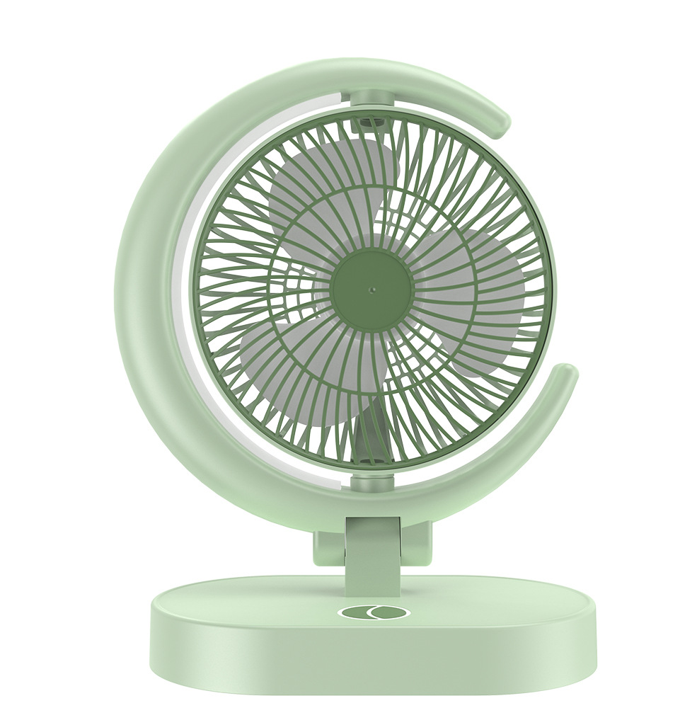 Quạt Để Bàn Tích Điện Mini 4 Cấp Độ Gió, Kèm đèn