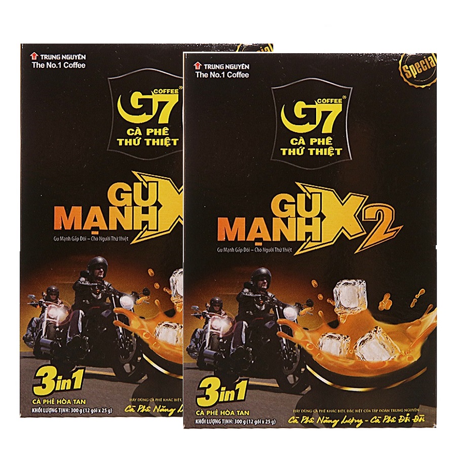 Combo 2 hộp cà phê g7 sữa 3in1 gu mạnh x2 hộp 12 gói