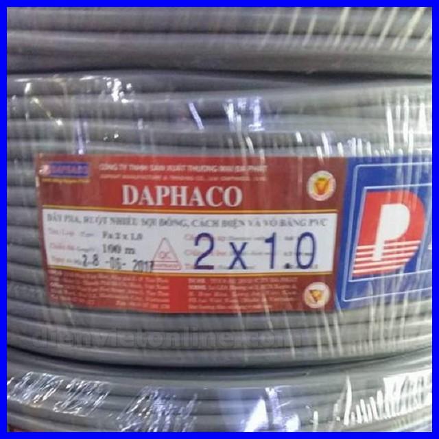Dây pha mềm 2 lõi ruột đồng vỏ bọc PVC 2x1.0 Daphaco - Điện Việt