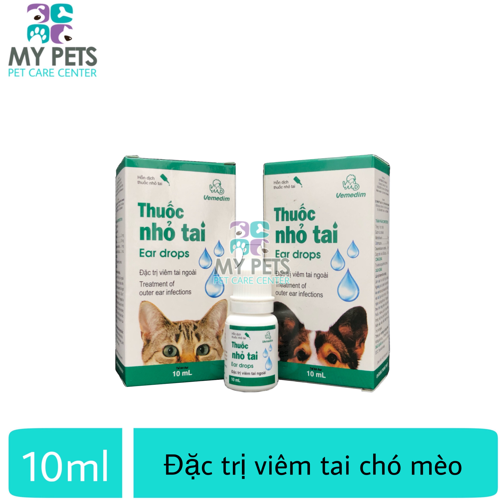 Lọ nhỏ tai viêm tai ngoài cho chó mèo - Lọ 10ml