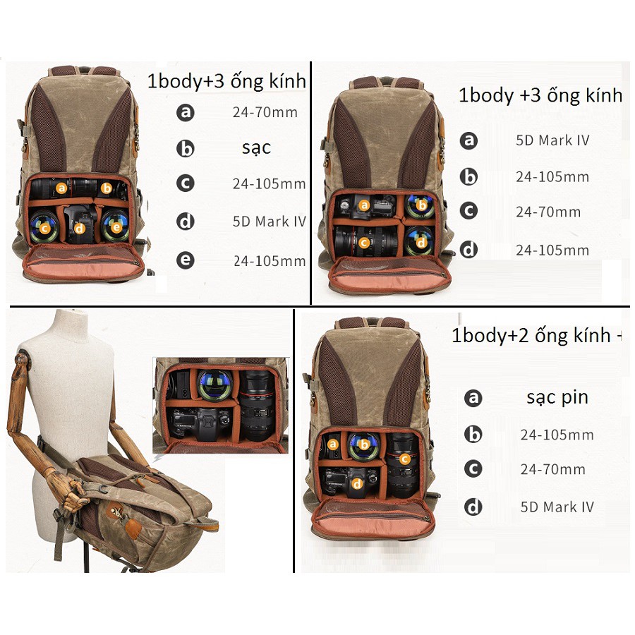 [HCM]Balo máy ảnh Canvas Batik.BK_3040.