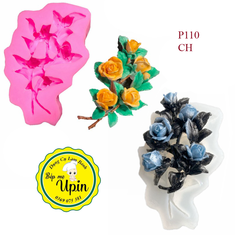 Khuôn Silicon Cành Hoa Hồng