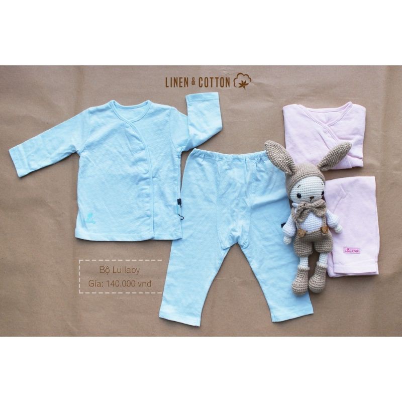 BÁN CHẠY_[Lullaby] Bộ cài lệch (cài chéo) vân thoáng thu đông, vải thở mỏng, mát