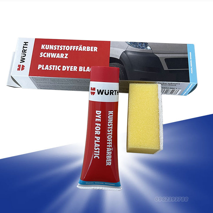 Chất nhuộm phục hồi nhựa màu đen cao cấp Wurth Plastic Dyer Black 75ml