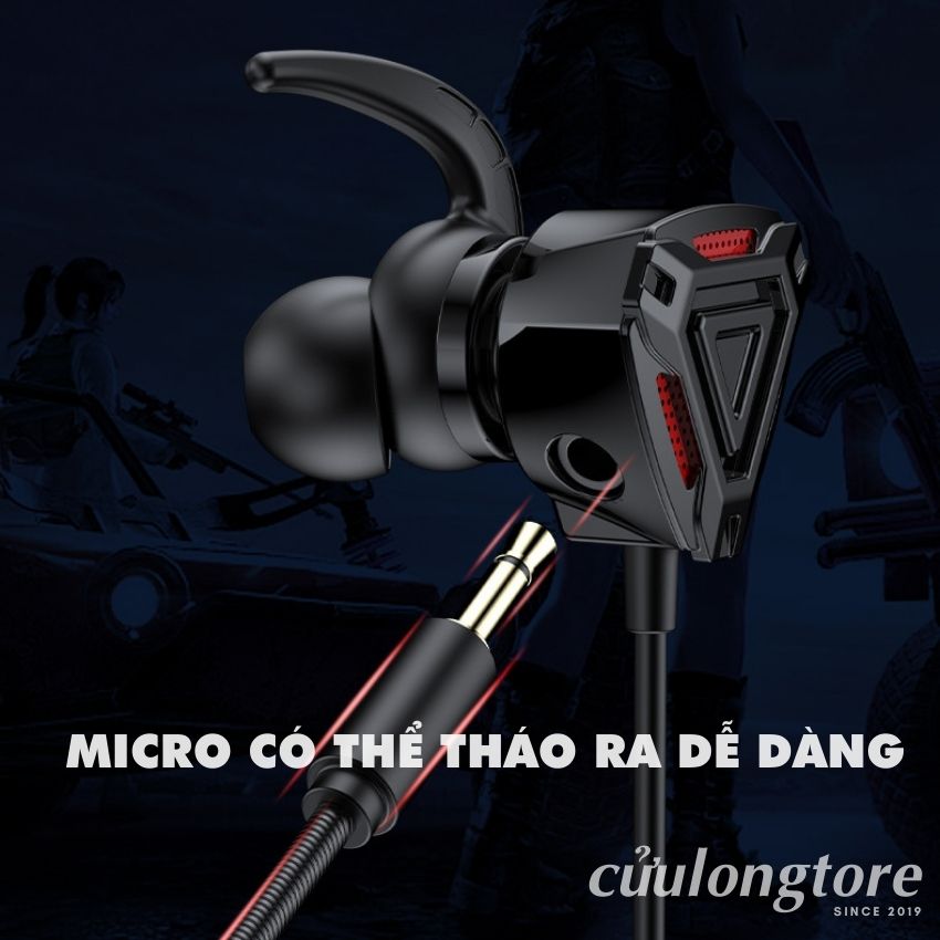 Tai Nghe Gaming GM6 3.5mm âm thanh super bass 9D có dây cho điện thoại máy tính mic thu âm chơi game học online đeo êm nhẹ chính hãng