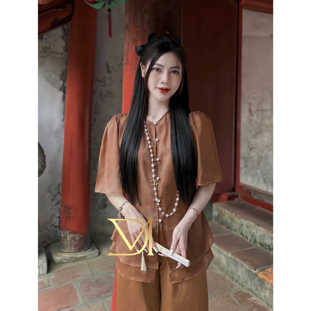 [ ĐỒ LAM ĐI CHÙA HCM ] Bộ chất voan trang nhã cúc ngọc V1