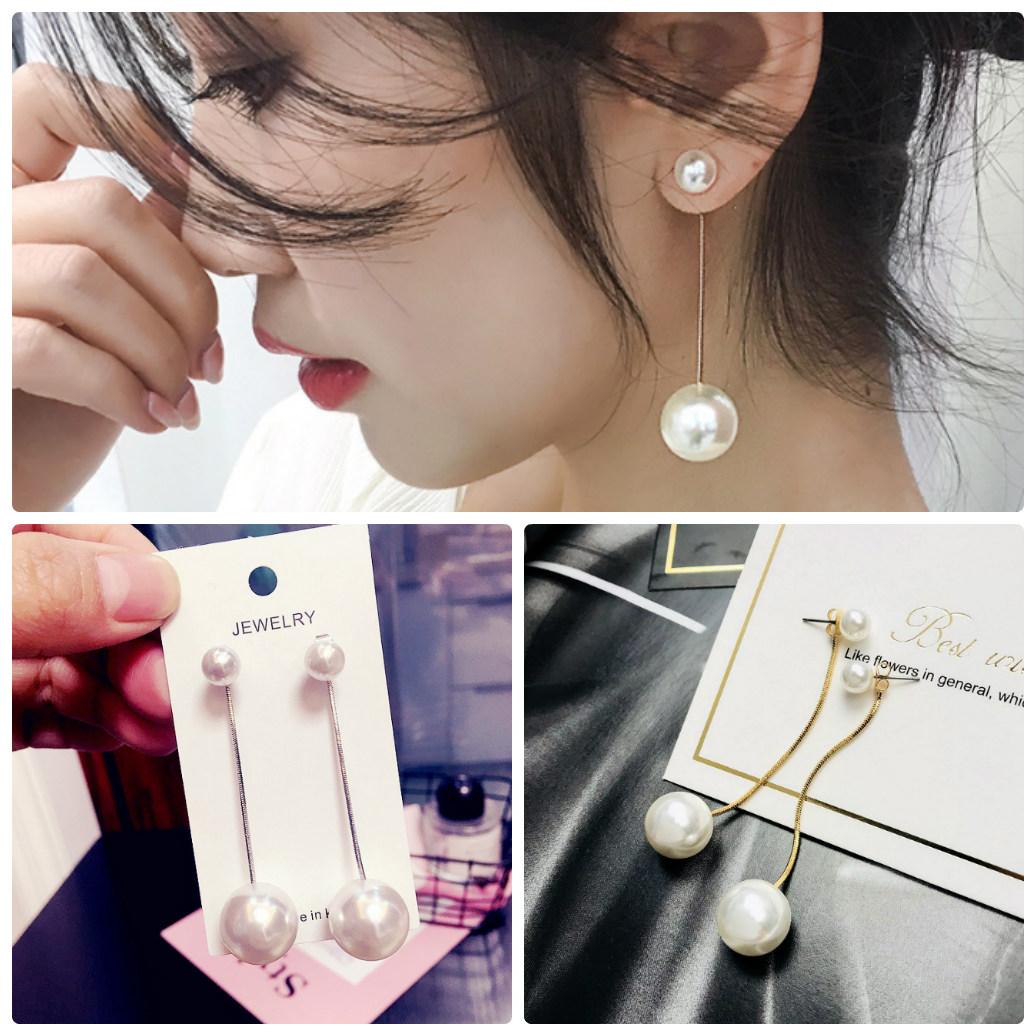 [HCM]Bông Tai  Ngọc Trai Dáng Dài  Tòn Ten  Cá Tính Hàn Quốc  KTDAYLEO2NGOCTRAI07