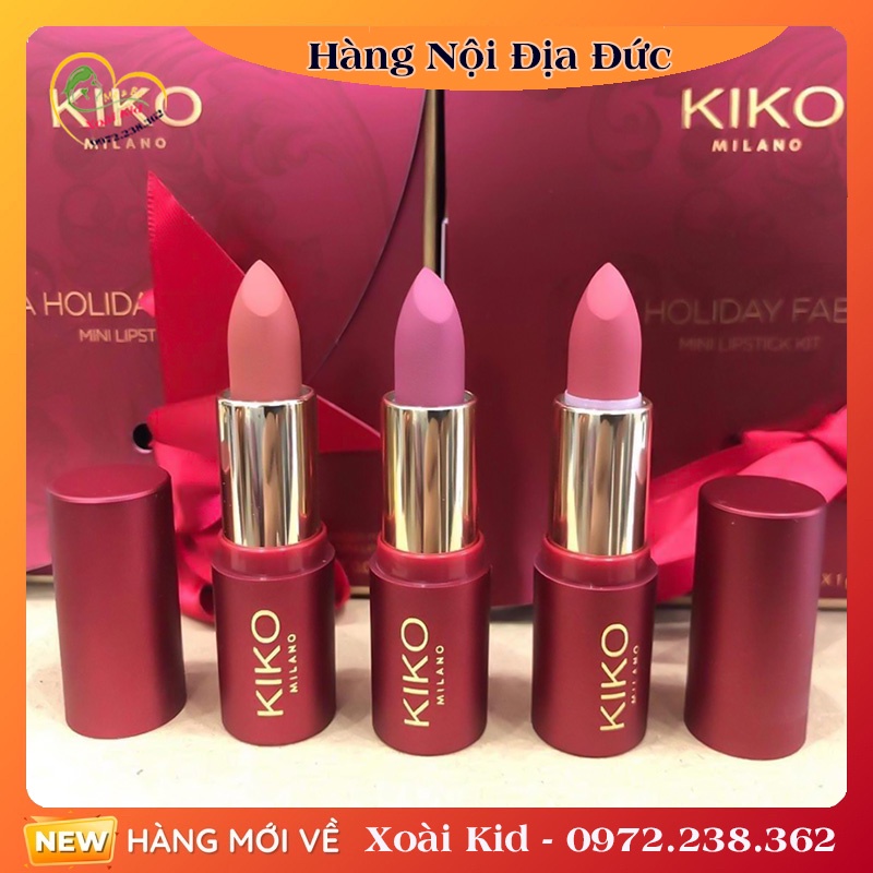 Set Son Kiko Holiday 3 cây mini 2021 [ Nội địa Đức Đủ Bill]