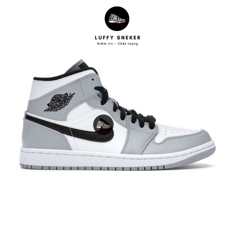 Giày thể thao Jordan Smoke Grey cao cổ logo đen, Giầy nike jd xám cổ cao