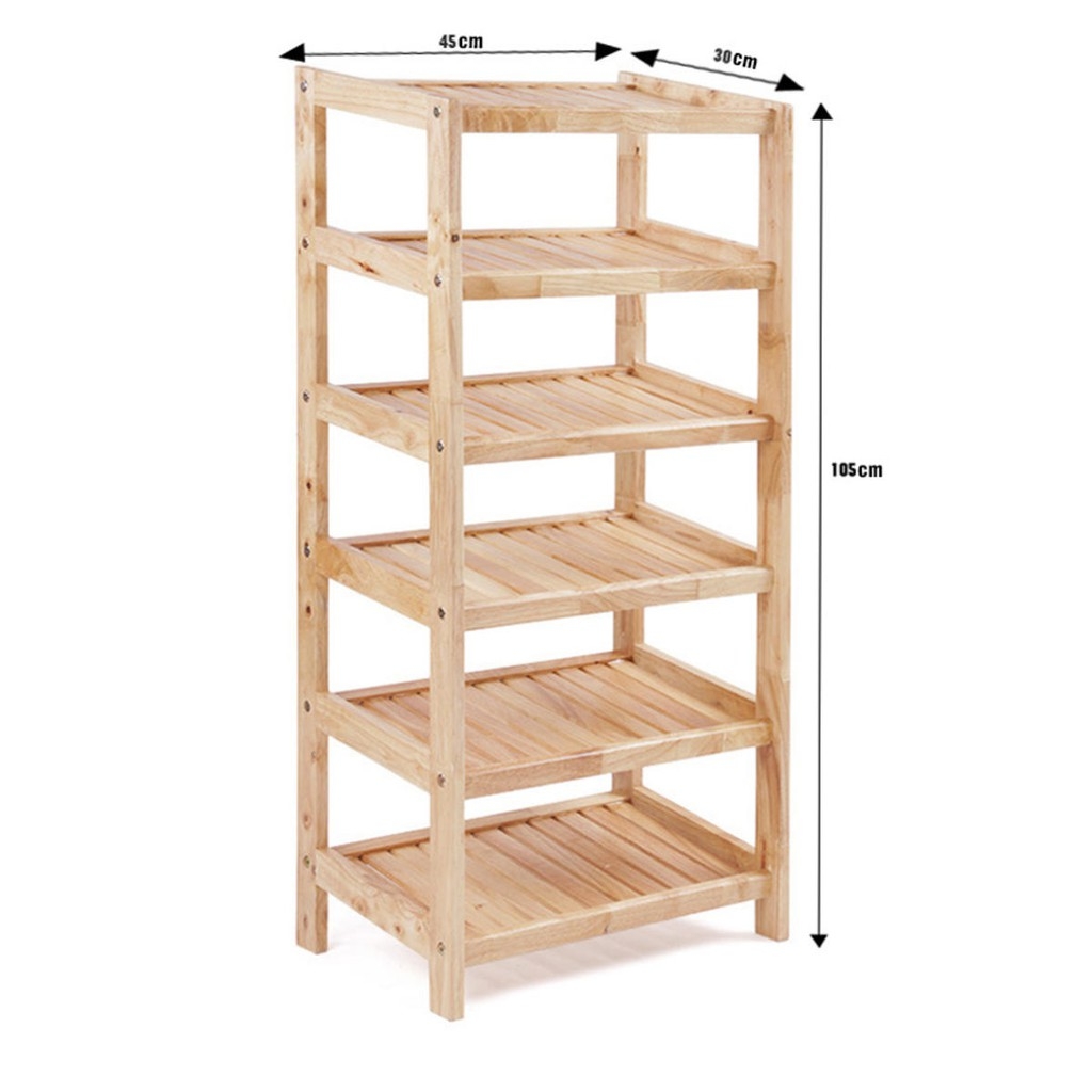 [HCM]Kệ dép gỗ 45cm - 6 tầng