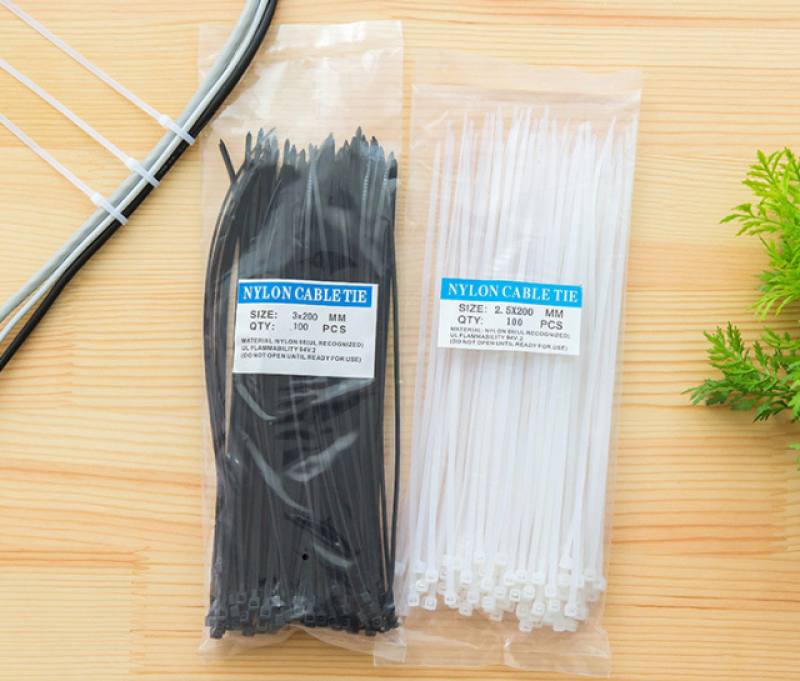 Bảng giá Set 100 dây thít bằng nylon đầu khóa zip nhanh màu trắng/đen tiện dụng