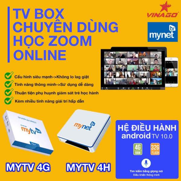 Android TV Box MyTV Net Ram 4GB - Rom 32GB Tivi Box Chuyên Dùng Cho Học Online phiên bản 2021