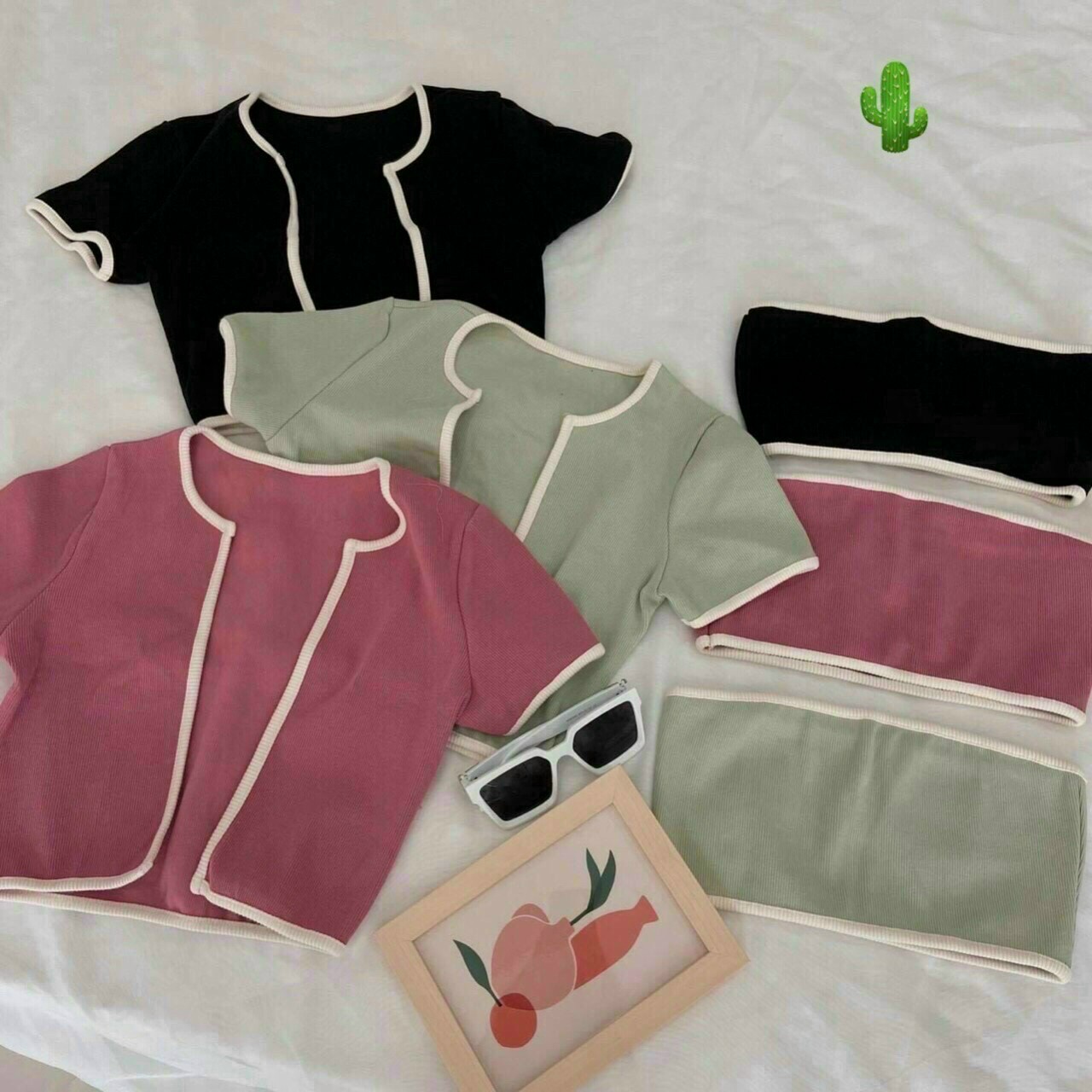 Set 2 món áo ống và áo ngoài  [Amiclothing]
