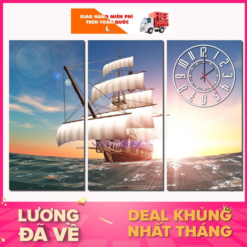 Tranh đồng hồ treo tường thuận buồm xuôi gió P10-TW1008 bán chạy