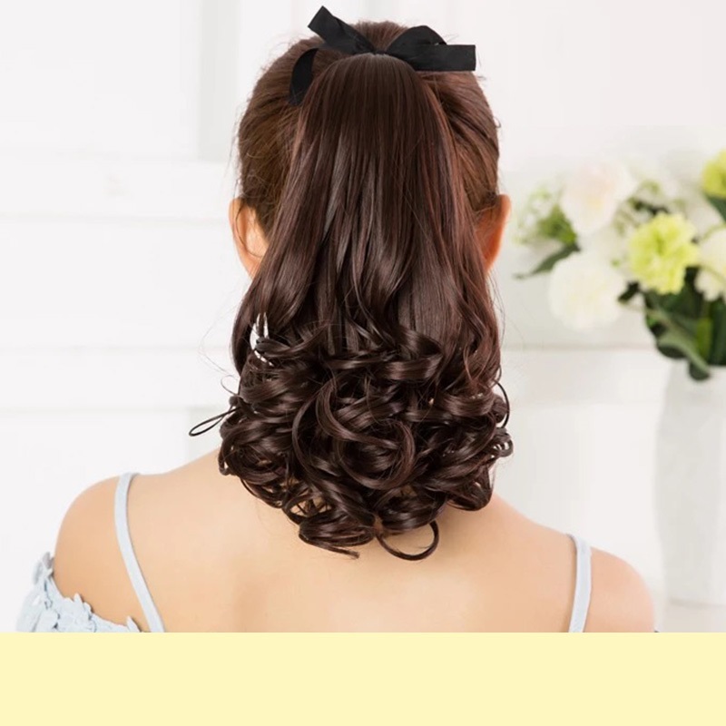 Tóc giả cột xoăn đuôi, buộc xoăn đuôi 38cm D15S, tóc giả nữ