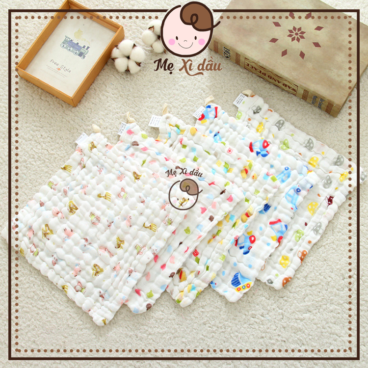 Shop mẹ xì dầu Sét 5 chiếc khăn sữa 6 lớp cho bé