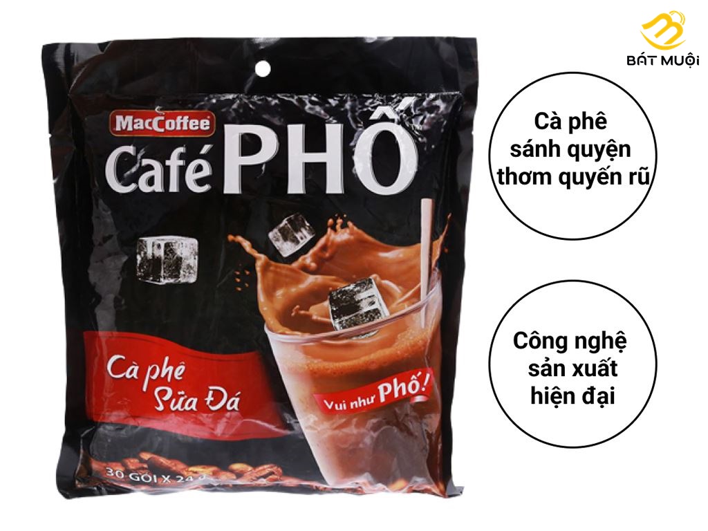 Cà phê sữa đá MacCoffee Café Phố (30 gói x 24g) - combo 2 túi - CTY BÁT MUỘI