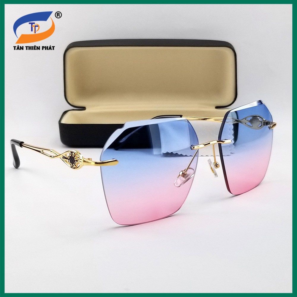 Kính mát nữ ốc 2551 mắt không viền, ôm mắt chống bụi màu đỏ, khói, nâu, xanh hồng .