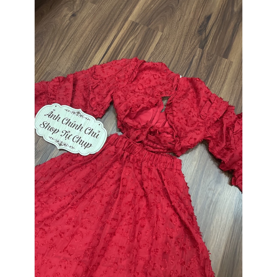 Đầm maxi đi biển váy maxi lông khoét viền