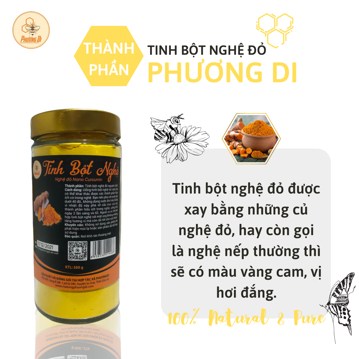Tinh bột nghệ đỏ Phương Di