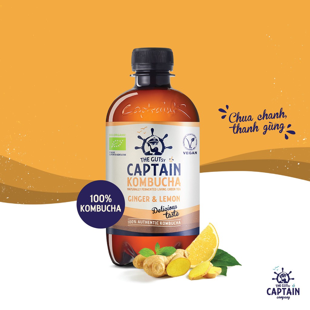 Trà Kombucha hữu cơ (Organic Kombucha Tea) - THE GUTsy CAPTAIN