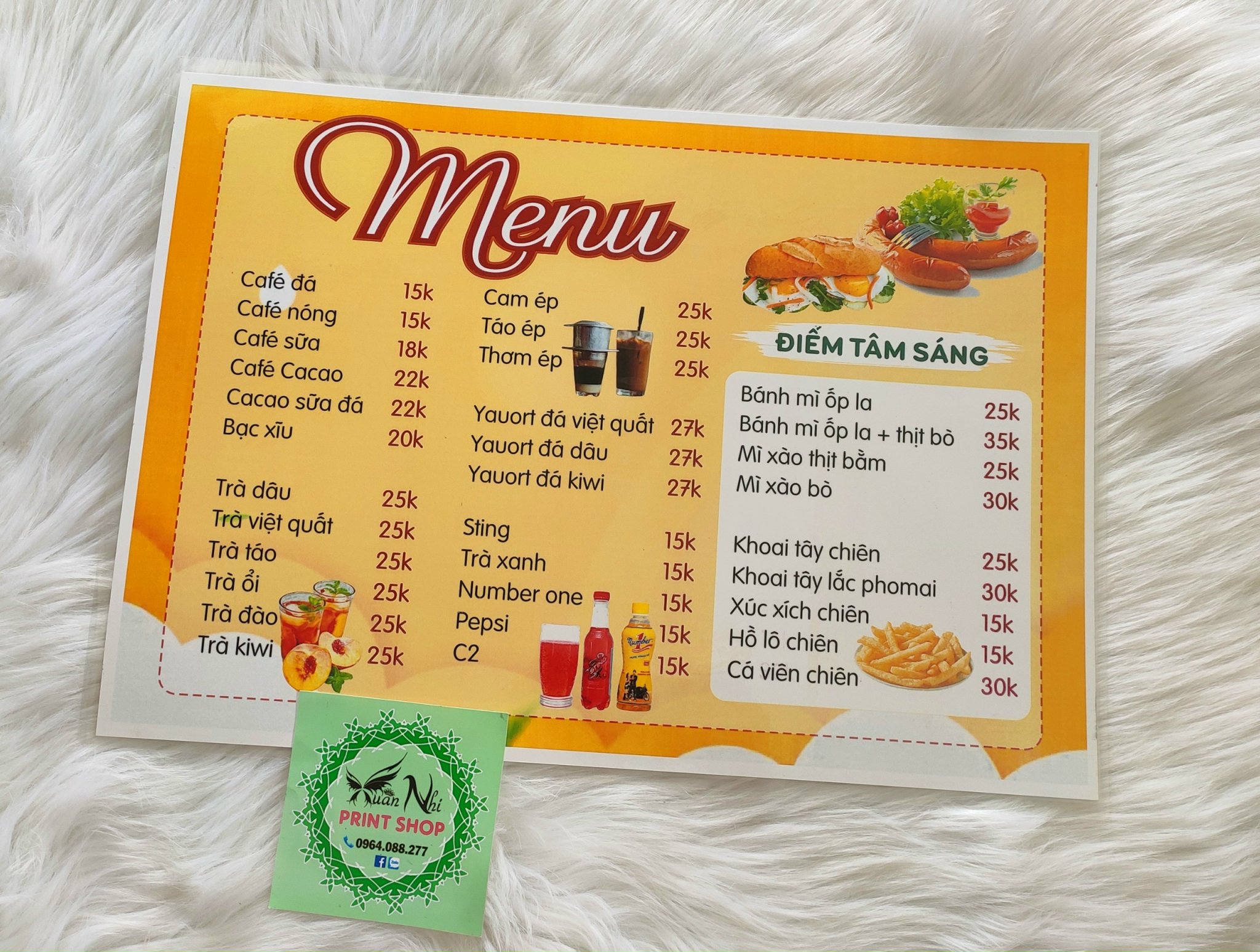 Menu ép nhựa in theo yêu cầu