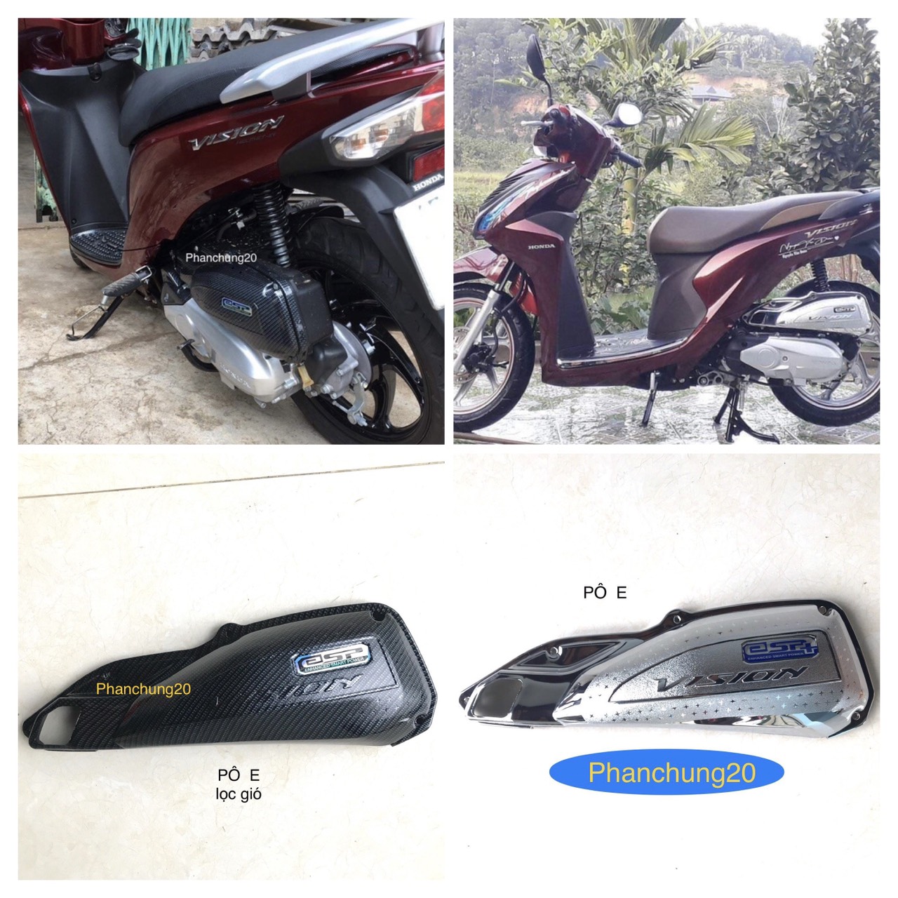VISION 2014 2015 2016 2017 2018 2019 2020 ỐP BẦU E ( LỌC GIÓ ) DÙNG CHO ĐỜI XE VISION CROM / CACBON